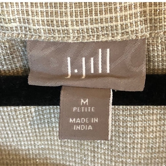 J Jill Linen Gold Flake Cream Dress Jacket medium petite - Picture 5 of 6